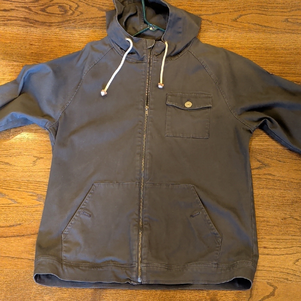 Quiksilver Dark Gray XL Full Zip Hooded Jacket